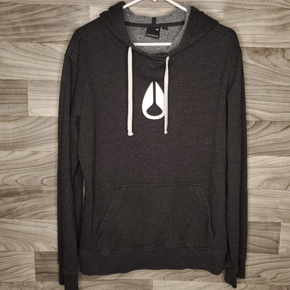 Nixon Hoodie Mens M Medium Black Pullover Skate Surf Y2K 90s Vintage Sweatshirt